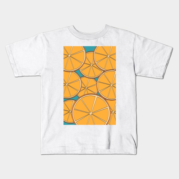 Orange Summer Kids T-Shirt by giantplayful